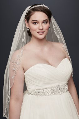 Plus Size Strapless Sweetheart Tulle Wedding Dress David's Bridal Collection 9WG3802