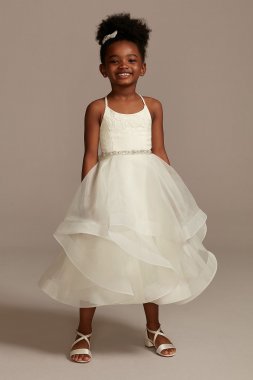 Lace and Tulle Flower Girl Dress with Full Skirt David's Bridal WG1371